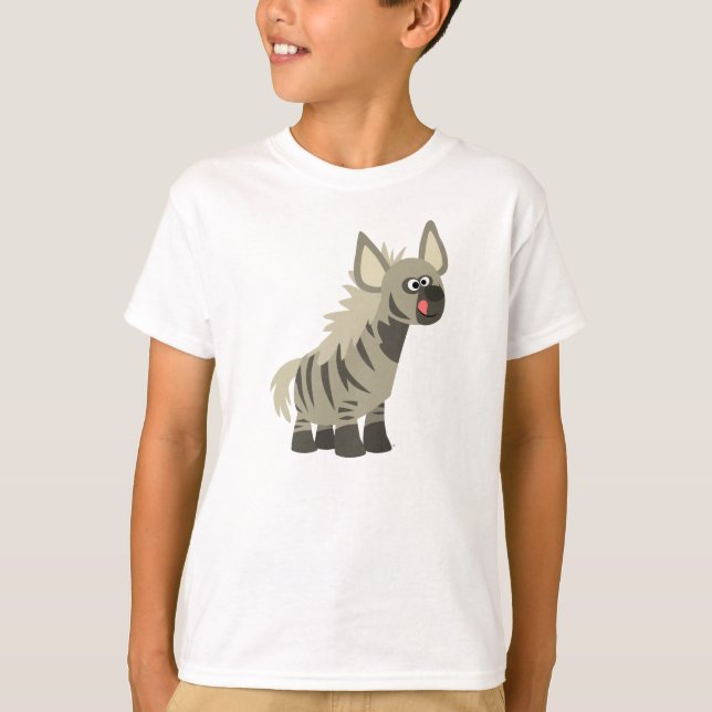 Cute Hungrig Tecknad, stripe Hyena Children T-Shir Tee (Framsida)
