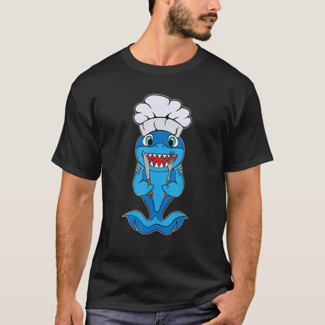 Cute Hungry Shark Yum Yum Shark T Shirt (Framsida)