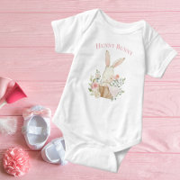 Cute Hunny Bunny Typography Rosa Girl