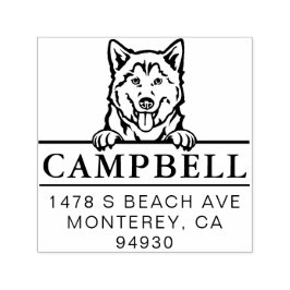 Cute Husky Anpassningsbar Hund Adress Frimärke Självfärgande Stämpel