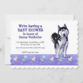 Cute Husky Baby Shower Inbjudningar