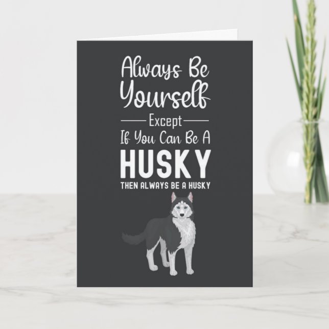 Cute Husky Cards Snow Siberian Dog Pet Lover  Kort (Framsida)