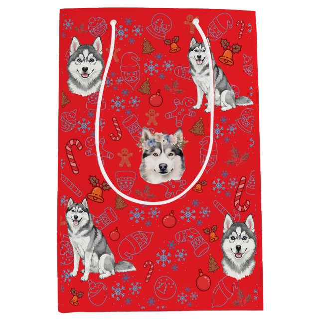 Cute Husky Dog Christmas Winter Seamless Pattern  (Framsidan)