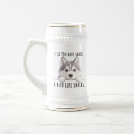 Cute Husky Dog Snacks Quote Funny Minimalist Sejdel