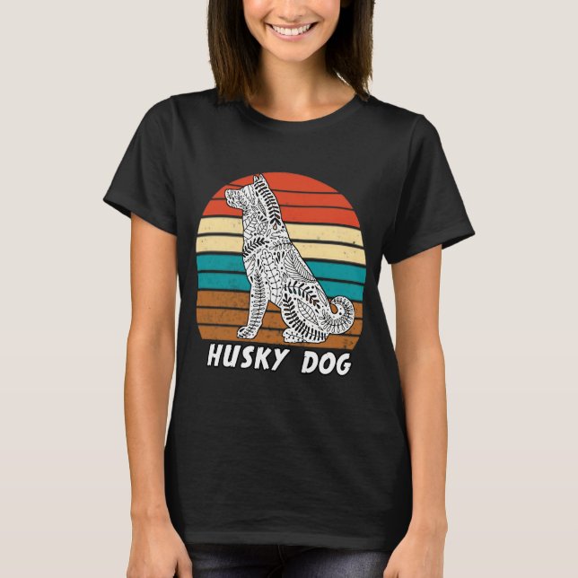 Cute Husky Hund 299 T Shirt (Framsida)