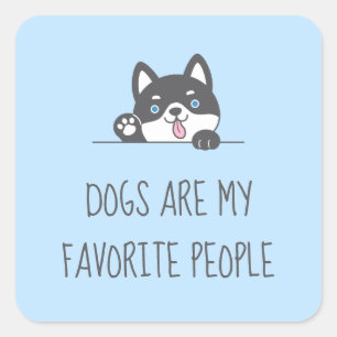 Cute Husky Hund Blue Quote Fyrkantigt Klistermärke