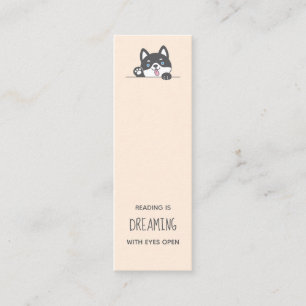 Cute Husky Hund Bookmark Quote Mini Visitkort