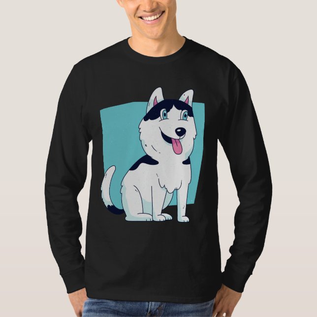 Cute Husky Hund design T Shirt (Framsida)