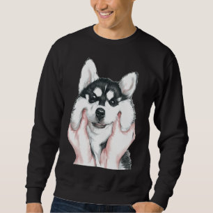 Cute Husky Hund Lång Ärmad Tröja