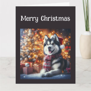 Cute Husky Hund Pet i julklapp Önskemål Kort