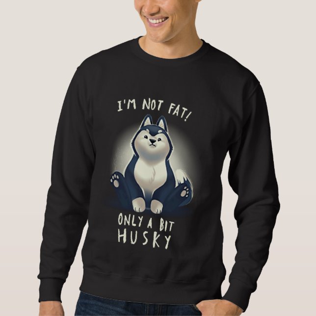 Cute Husky Hund Pun Lång Ärmad Tröja (Framsida)