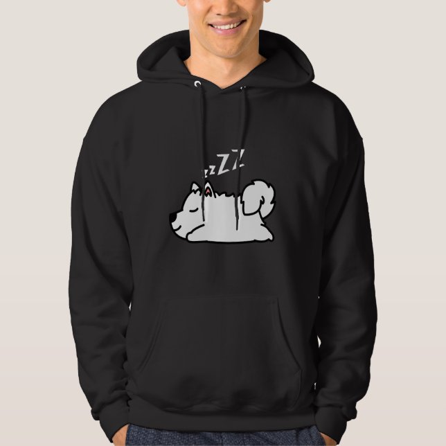 Cute Husky Hund Puppy Sleeping Hoodie (Framsida)