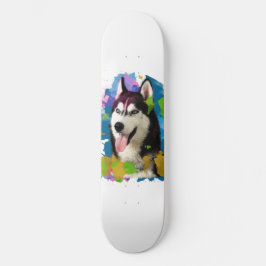 Cute Husky. Mini Skateboard Bräda 18,5 Cm