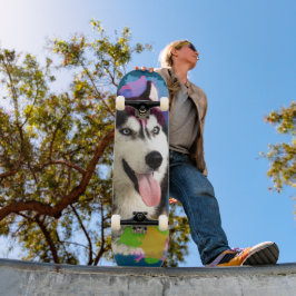 Cute Husky. Mini Skateboard Bräda 18,5 Cm