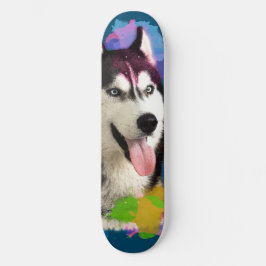 Cute Husky. Mini Skateboard Bräda 18,5 Cm