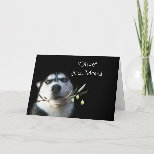 Cute Husky Mors dag-kort Kort (Framsida)