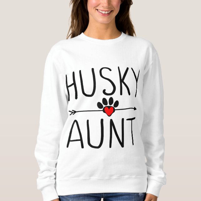 Cute Husky Moster Gift Rolig hund Älskare Auntie A T Shirt (Framsida)