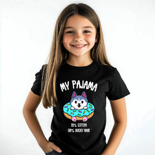 Cute Husky Pajama Funny Donut Hund älskare T Shirt