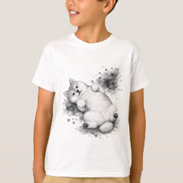 【Cute Husky Puppy Ink Art Kids T-Shirt】 T Shirt