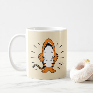 CUTE HYBRID SHARK TIGER TECKNAD KAFFEMUGG