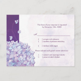 Cute Hydrangea Bröllop Entree Choice OSA kort