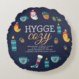 Cute Hygge: Mysigt Dodle Folk Art Anpassningsbar Rund Kudde