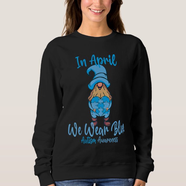 Cute i april.. Vi Bära Blue Autism Awareness Påsk T Shirt (Framsida)