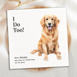 Cute I är för gyllene husdjur i Hund Bröllop Pappersservett