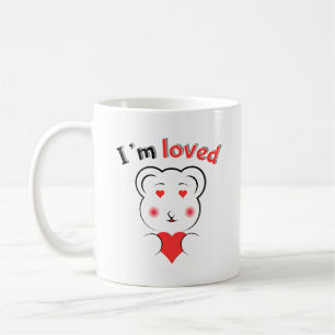Cute I är Loved Bear Mugg - minimalistiskt Bear An