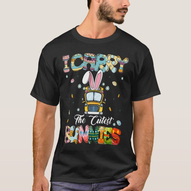 Cute I Carry The Cutest Bunnies School Bus Driver  T Shirt (Framsida)