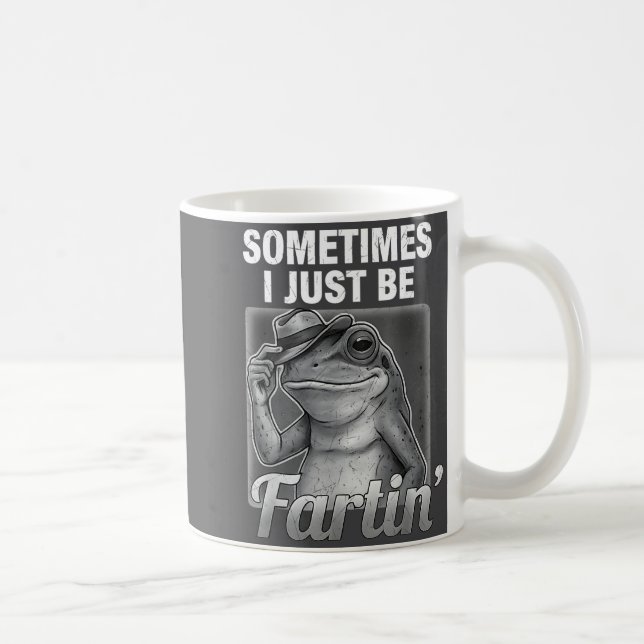 Cute I Farting Frog Sometimes Just Fartin Fart Kaffemugg (Höger)