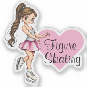 Cute I Figur Skating Sticker i kärlek Klistermärken