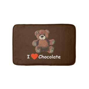 Cute I Heart (Kärlek) Chocolate Nalle Badrumsmatta