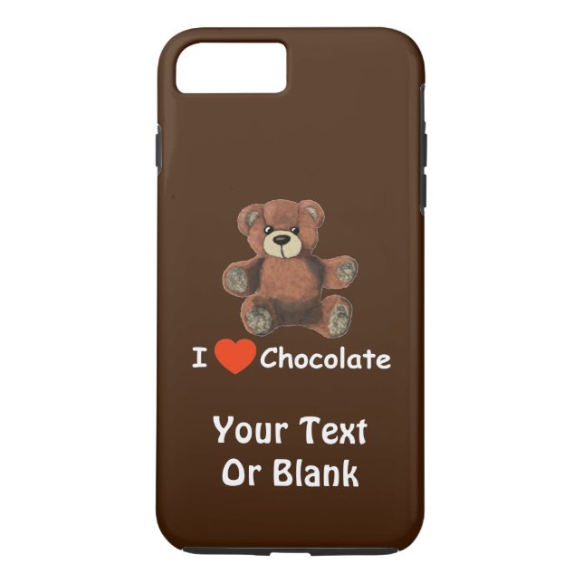 Cute I Heart (Kärlek) Chocolate Nalle Case-Mate iPhone Skal (Baksida)