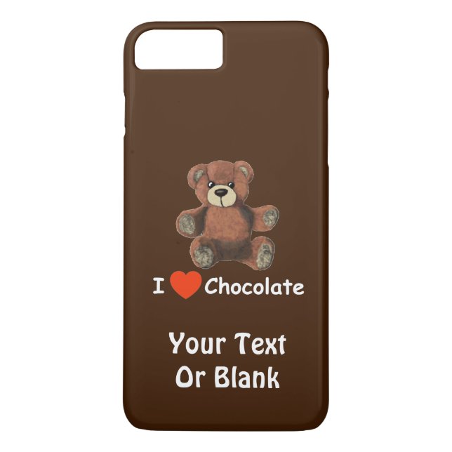 Cute I Heart (Kärlek) Chocolate Nalle Case-Mate iPhone Skal (Baksida)