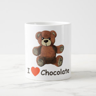 Cute I Heart (Kärlek) Chocolate Nalle Jumbo Mugg