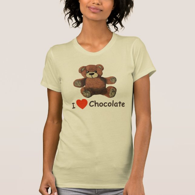 Cute I Heart (Kärlek) Chocolate Nalle Tee (Framsida)