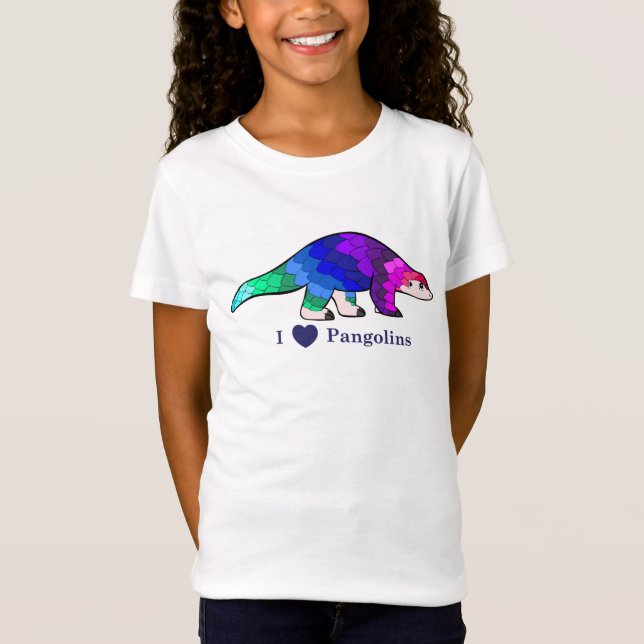 Cute I Heart Pangolins T Shirt (Framsida)