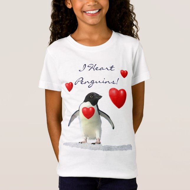Cute I Heart Penguins Animal-Älskare Baby doll Shi T Shirt (Framsida)