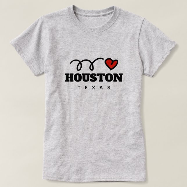 Cute I hjärta Houston Texas t shirt för kvinnor (Design framsida)