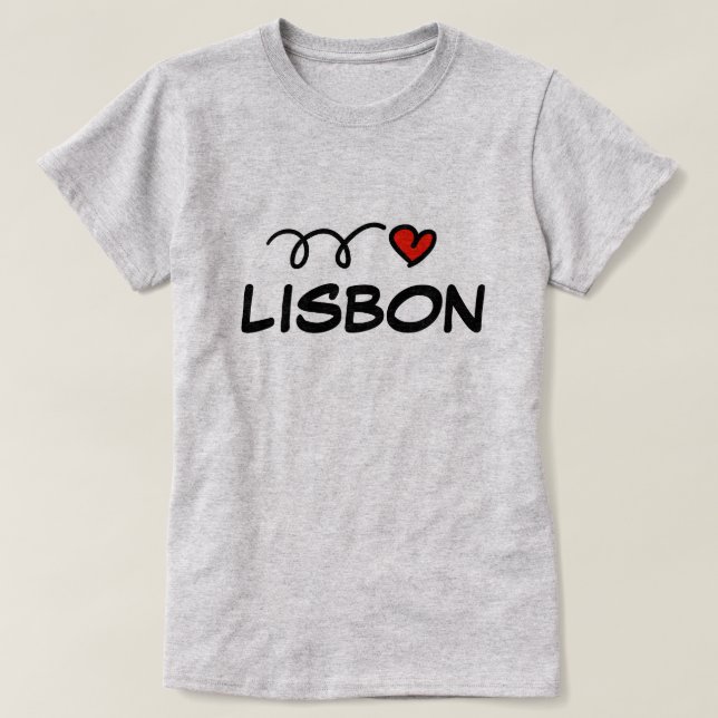 Cute I hjärta Lissabon t-shirt för kvinnor (Design framsida)