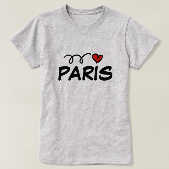 Cute I hjärta Paris t shirt for women (Design framsida)