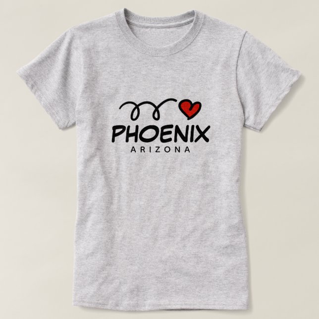 Cute I hjärta Phoenix Arizona t shirt for women (Design framsida)