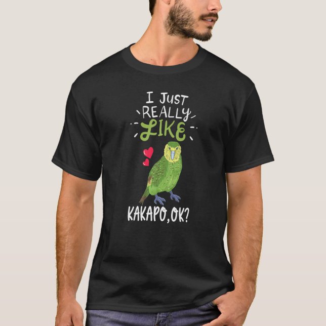 Cute I Just Really Like Kakapo OK Kakapo Bird T Shirt (Framsida)