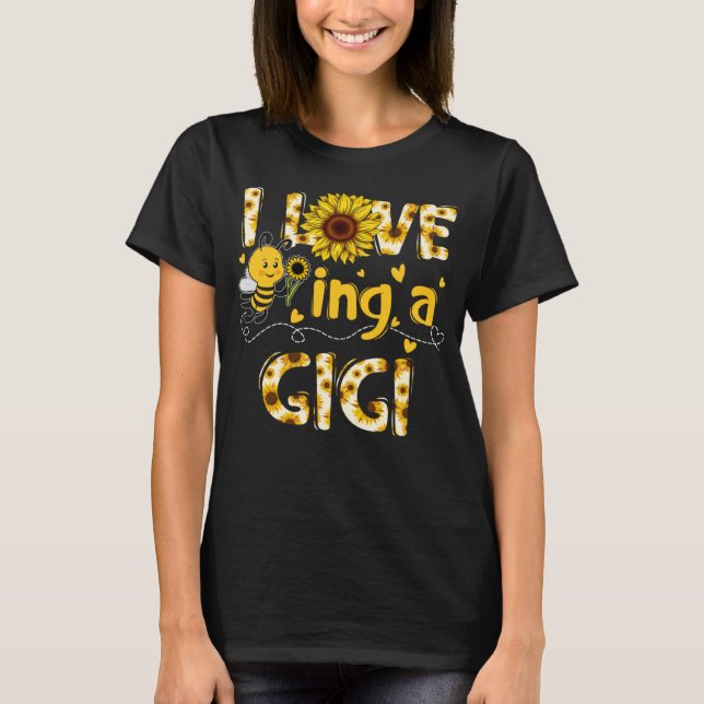 Cute I Kärlek är en gigis solrosbi Bee Mor s Da T Shirt (Framsida)