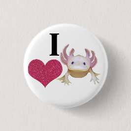 Cute I Kärlek Axolotl Gnistra Heart Knapp