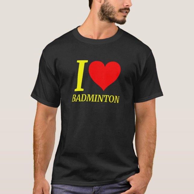 Cute I Kärlek Badminton Player T Shirt (Framsida)