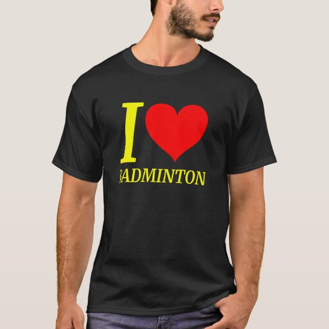 Cute I Kärlek Badminton Player T Shirt (Framsida)