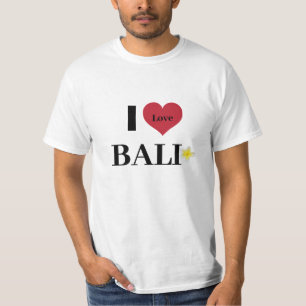Cute ’I Kärlek Bali’ Frangipani Flower White Manar T Shirt