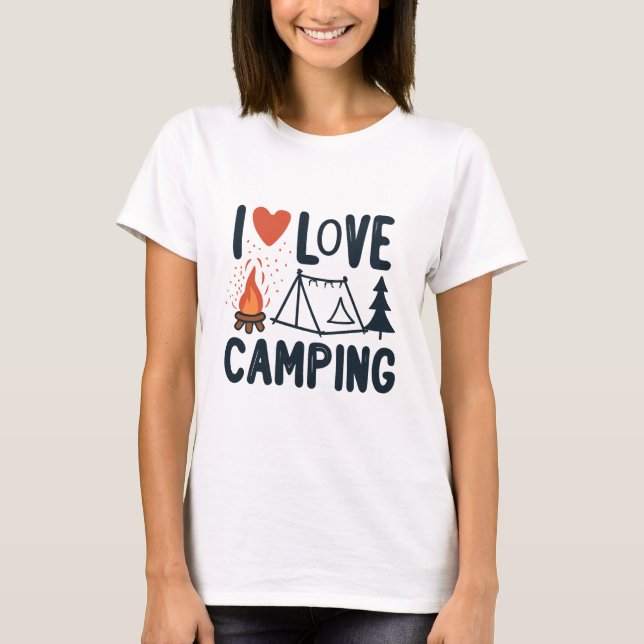 Cute I Kärlek Camping T Shirt (Framsida)